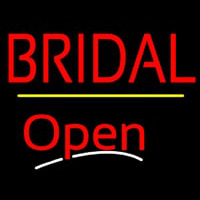 Bridal Block Yellow Line Open Neonskylt