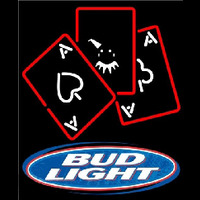 Bud Light Ace And Poker Beer Sign Neonskylt