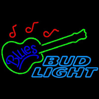 Bud Light Blues Guitar Beer Sign Neonskylt