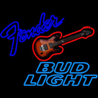 Bud Light Fender Guitar Beer Sign Neonskylt