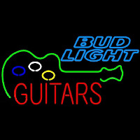Bud Light Guitar Flashing Beer Sign Neonskylt