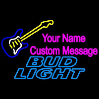 Bud Light Guitar Logo Beer Sign Neonskylt