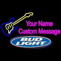 Bud Light Guitar Logo Beer Sign Neonskylt