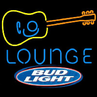 Bud Light Guitar Lounge Beer Sign Neonskylt