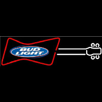 Bud Light Guitar Red White Beer Sign Neonskylt