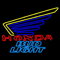 Bud Light Honda Motorcycles Gold Wing Beer Sign Neonskylt