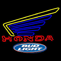 Bud Light Logo Honda Motorcycles Gold Wing Beer Sign Neonskylt