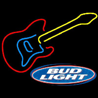 Bud Light Logob Guitar Beer Sign Neonskylt