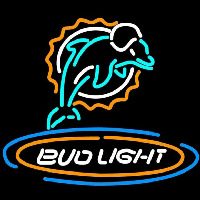 Bud Light Miami Dolphins Beer Sign Neonskylt