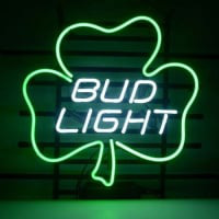 Bud Lucky Shamrock Öl Bar Öppet Neonskylt