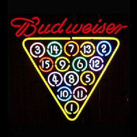 Budweiser 15 Ball Rack Neonskylt