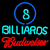 Budweiser Ball Billiards Pool Beer Sign Neonskylt