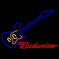 Budweiser Blue Electric Guitar Beer Sign Neonskylt