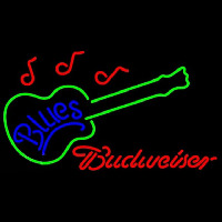 Budweiser Blues Guitar Beer Sign Neonskylt