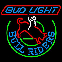 Budweiser Bud Light Bull Riders Beer Sign Neonskylt