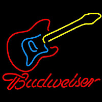 Budweiser Guitar Beer Sign Neonskylt