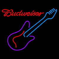 Budweiser Guitar Purple Red Beer Sign Neonskylt