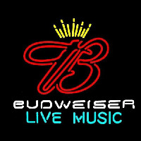 Budweiser Live Music 2 Beer Sign Neonskylt