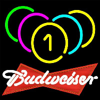 Budweiser Red Billiards Rack Pool Beer Sign Neonskylt