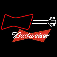 Budweiser Red Guitar Red White Beer Sign Neonskylt