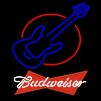 Budweiser Red Red Round Guitar Beer Sign Neonskylt