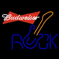 Budweiser Red Rock Guitar Beer Sign Neonskylt