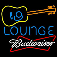 Budweiser White Guitar Lounge Beer Sign Neonskylt