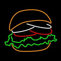 Burger With The Lettuce Tomato Bun Neonskylt
