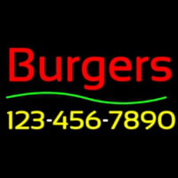 Burgers With Phone Number Neonskylt