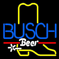 Busch Cowboy Boot Beer Sign Neonskylt