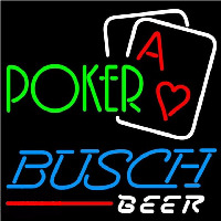 Busch Green Poker Beer Sign Neonskylt