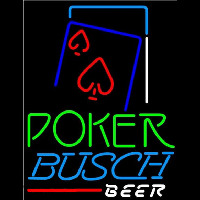 Busch Green Poker Red Heart Beer Sign Neonskylt