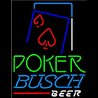 Busch Green Poker Red Heart Beer Sign Neonskylt
