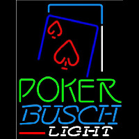 Busch Light Green Poker Red Heart Beer Sign Neonskylt