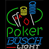 Busch Light Poker Ace Coin Table Beer Sign Neonskylt