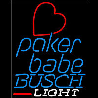 Busch Light Poker Girl Heart Babe Beer Sign Neonskylt