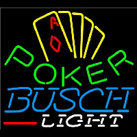 Busch Light Poker Yellow Beer Sign Neonskylt