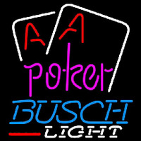 Busch Light Purple Lettering Red Aces White Cards Beer Sign Neonskylt