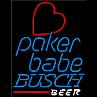 Busch Poker Girl Heart Babe Beer Sign Neonskylt