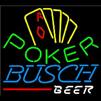 Busch Poker Yellow Beer Sign Neonskylt