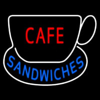 Cafe Sandwiches With Tea Cup Neonskylt