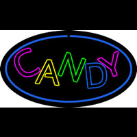 Candy Oval Blue Neonskylt