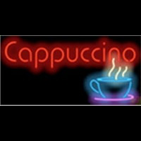 Cappuccino Cafe Food Neonskylt