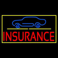 Car Logo Yellow Line Insurance With Border Neonskylt