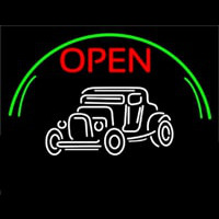 Car Red Open Neonskylt