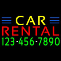 Car Rental With Phone Number Neonskylt