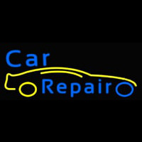 Car Repair Yellow Car Neonskylt