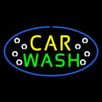 Car Wash Block Oval Neonskylt