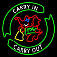 Carry In Carry Out With Elephant Neonskylt