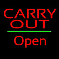 Carry Out Open Green Line Neonskylt